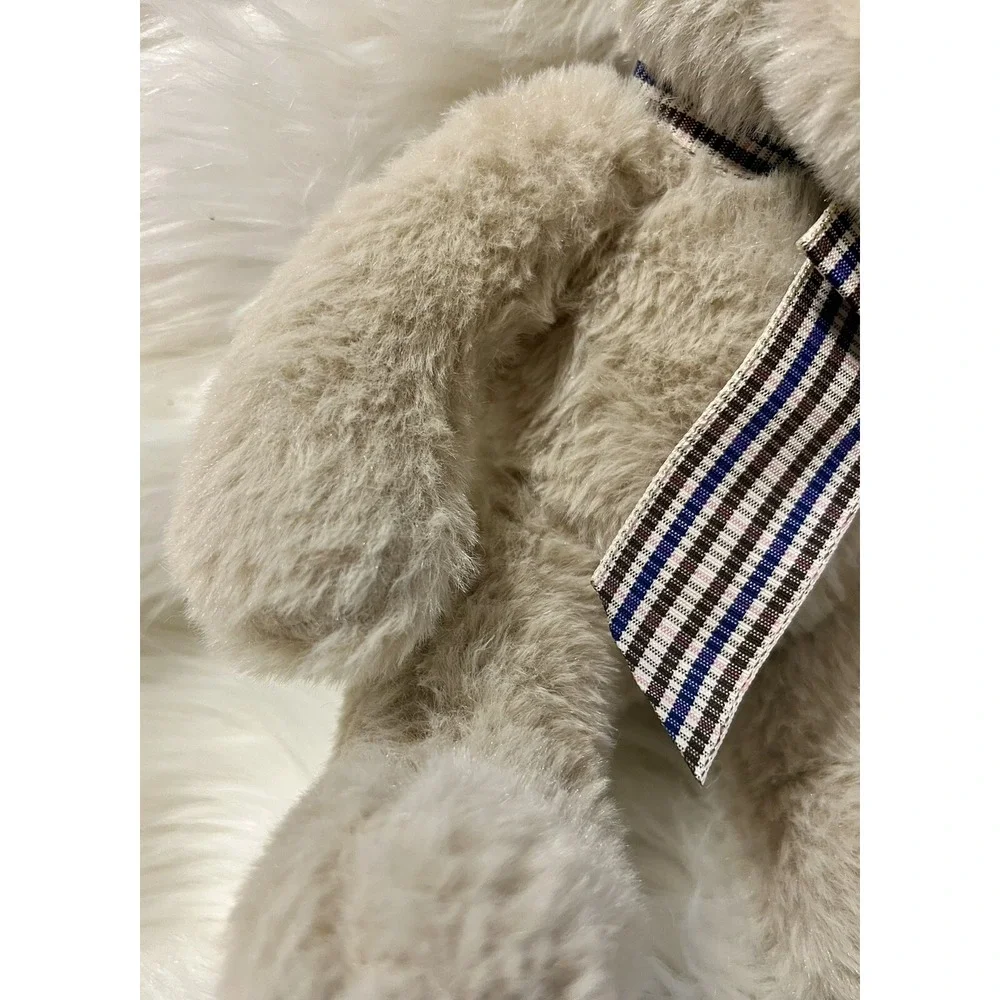 Burton + Burton Grey‎ Teddy Bear Plush Baby Soft Checked Bow Stuffed Animal 10
